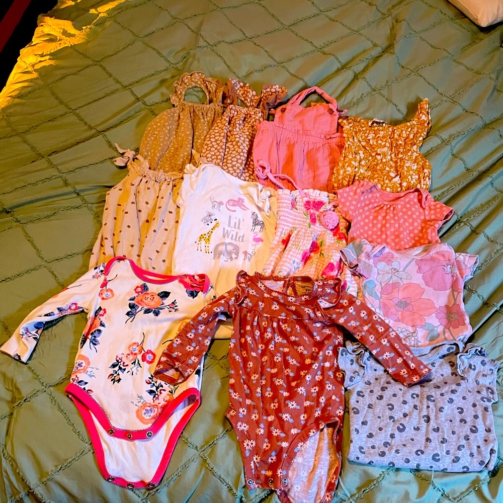8 piece lot of 6-12 month baby girl onesies great conditions!
